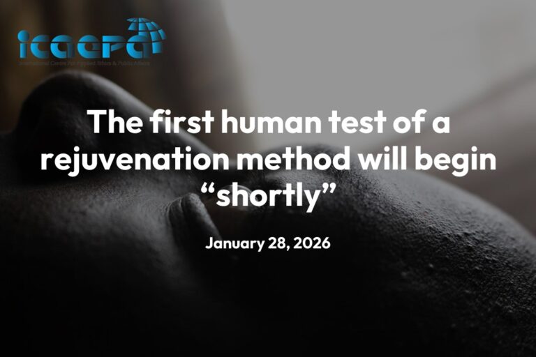 The first human test of a rejuvenation method will begin “shortly”